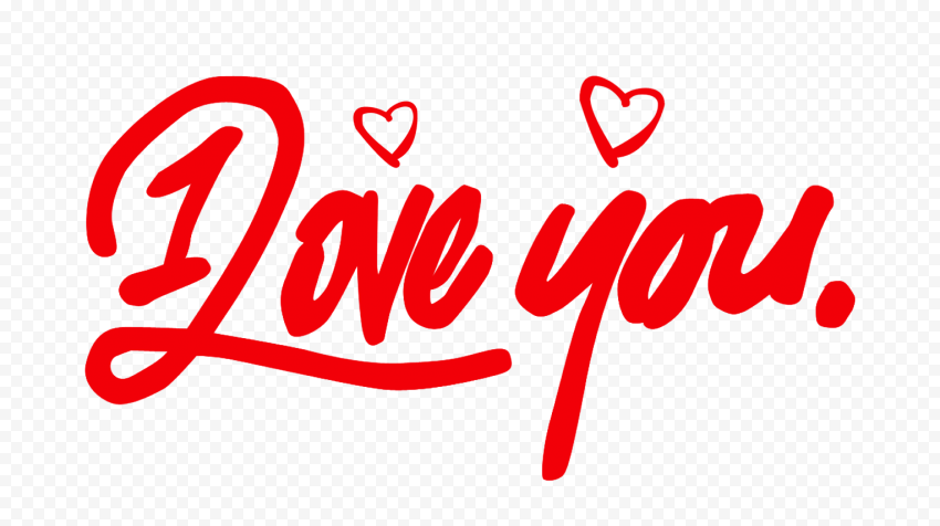 HD Red I Love You Text Clipart Valentine PNG