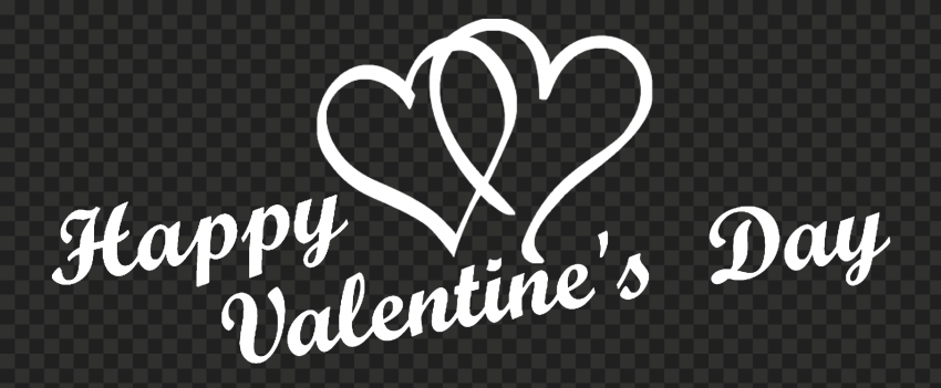 HD Happy Valentines Day White Text Logo PNG