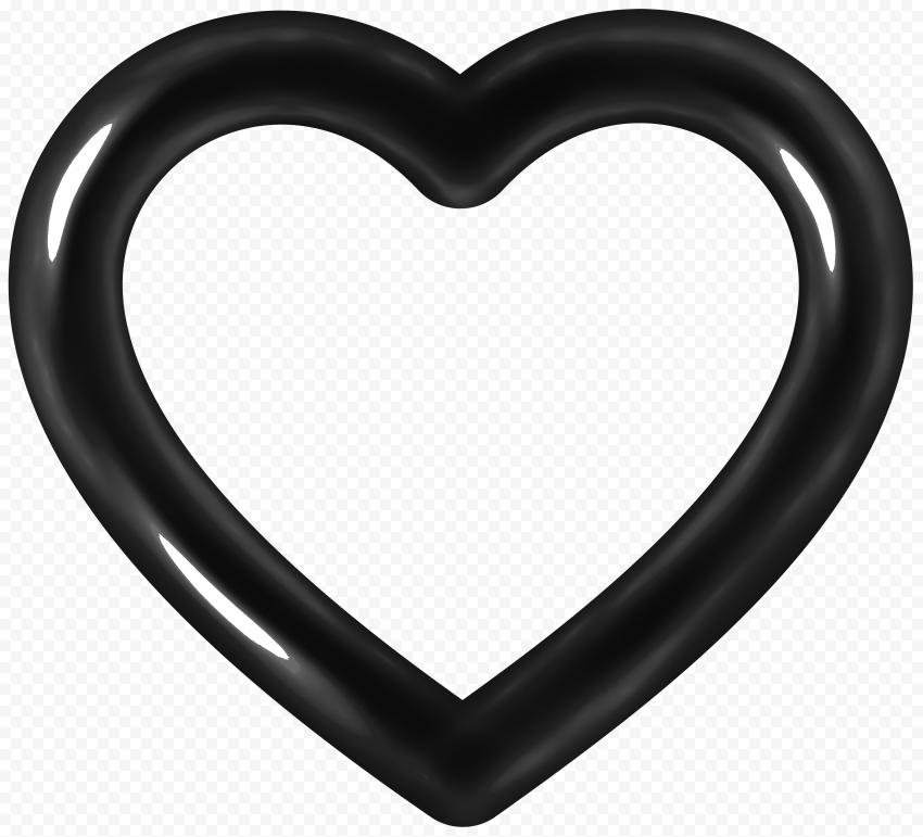 HD Black Love Heart No Background PNG | Citypng