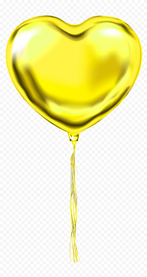 HD Single Yellow Heart Love Balloon PNG
