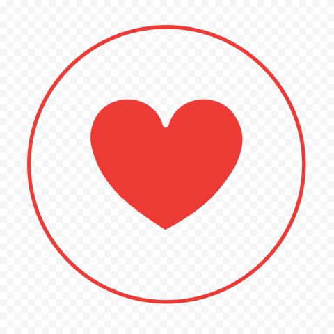 HD Flat Red Heart Icon Circle Line PNG