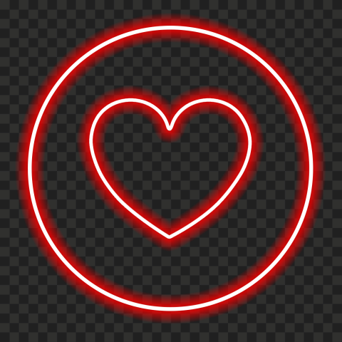 HD Red Neon Heart Icon PNG