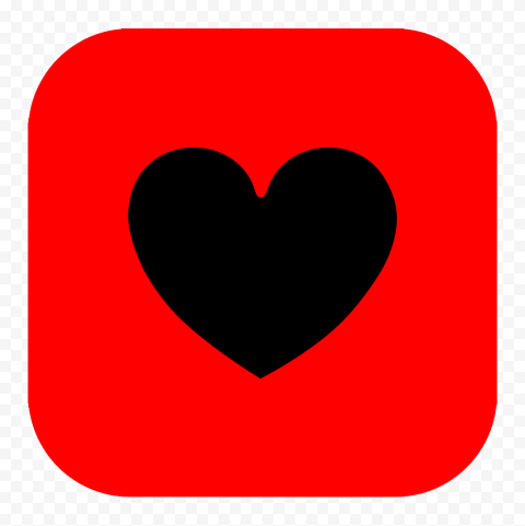HD Square Red & Black Heart Love Icon PNG