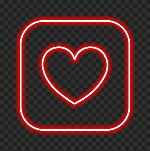 HD Red Heart Neon Icon PNG