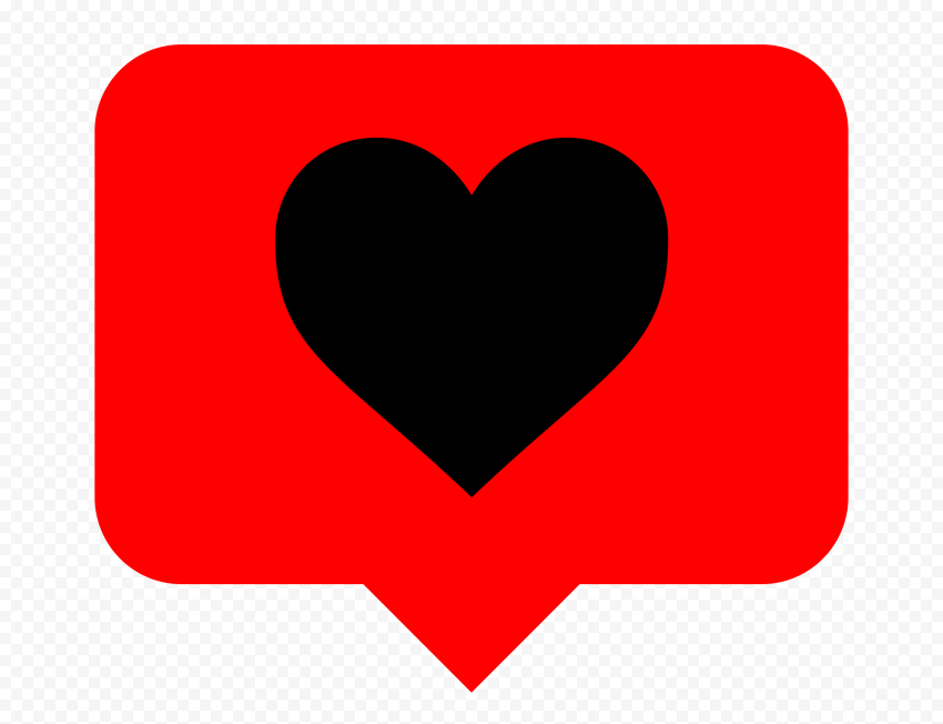 HD Red & Black Heart Icon Instagram Like Notification PNG