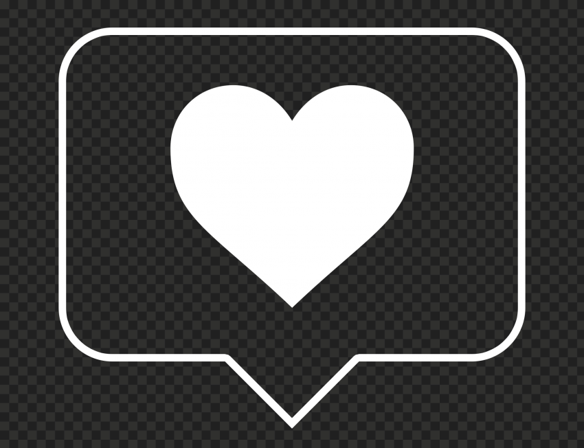 HD White Outline Heart Icon Notification Instagram PNG