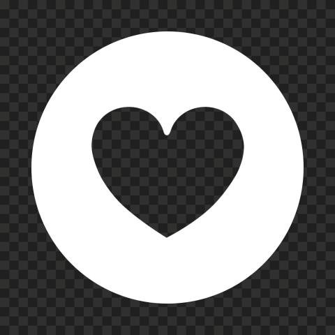 HD White Round Circle Outline Heart Icon PNG