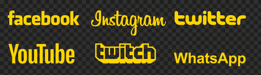 HD Twitter Facebook Instagram Social Media Yellow Logos PNG | Citypng