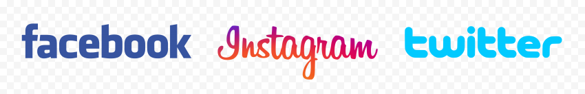 HD Facebook Instagram Twitter Logos Signature PNG