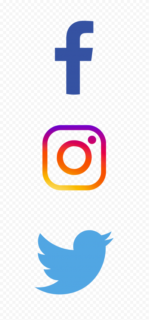 HD Facebook Instagram Twitter Vertical Logos Icons PNG