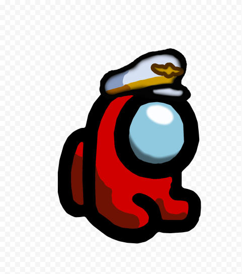 HD Red Among Us Mini Crewmate Baby Captain Hat PNG