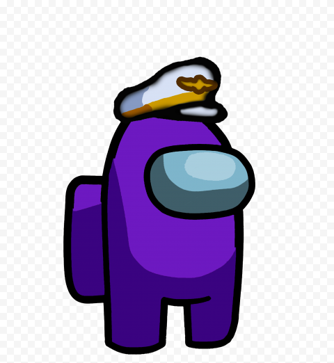 HD Purple Among Us Crewmate Character With Captain Hat PNG
