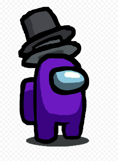 HD Purple Among Us Character With Double Top Hat PNG