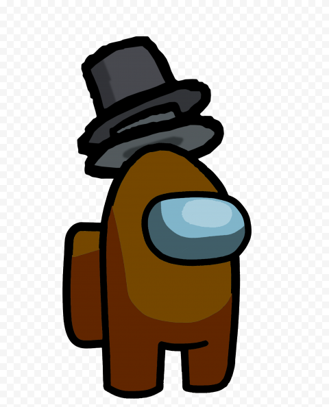Hd Brown Among Us Crewmate Character With Double Top Hat Png Citypng