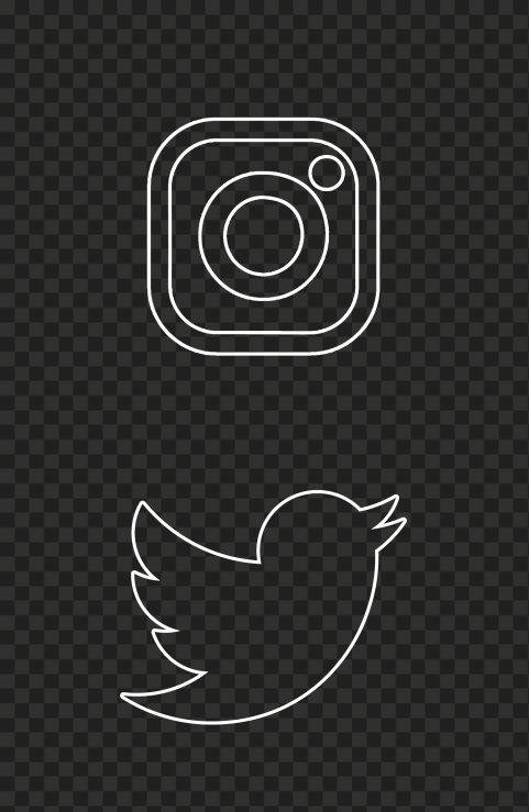 HD Instagram Twitter Vertical White Outline Icons PNG