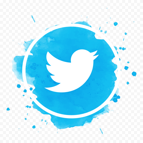 HD Twitter Watercolor Aesthetic Blue Icon PNG | Citypng