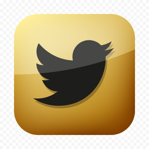 HD Black & Gold Twitter Square App Icon PNG