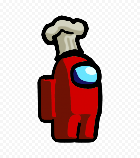 HD Red Among Us Character Chef Hat PNG