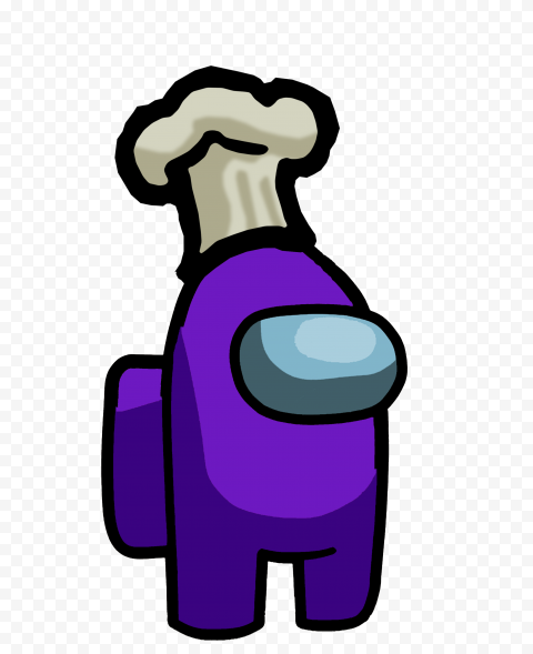 HD Purple Among Us Crewmate Character With Chef Hat PNG