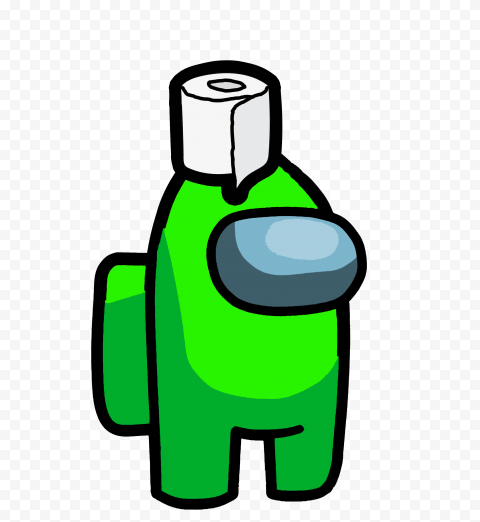 HD Lime Among Us Crewmate Character With Toilet Paper Hat PNG