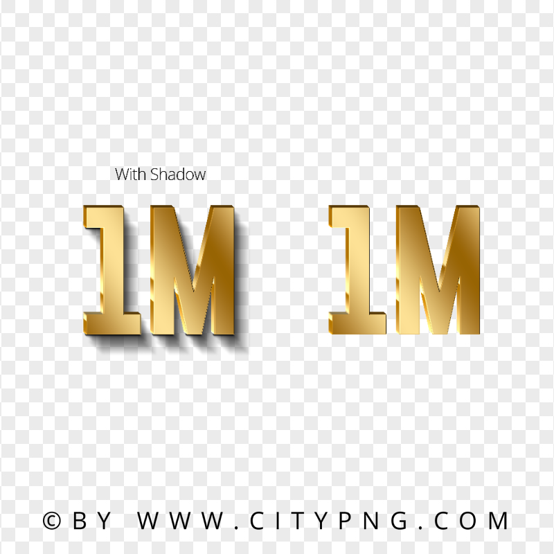 1 Million Number Text Gold Effect HD PNG