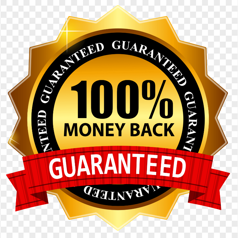 100% Money Back Guaranteed Badge Logo FREE PNG