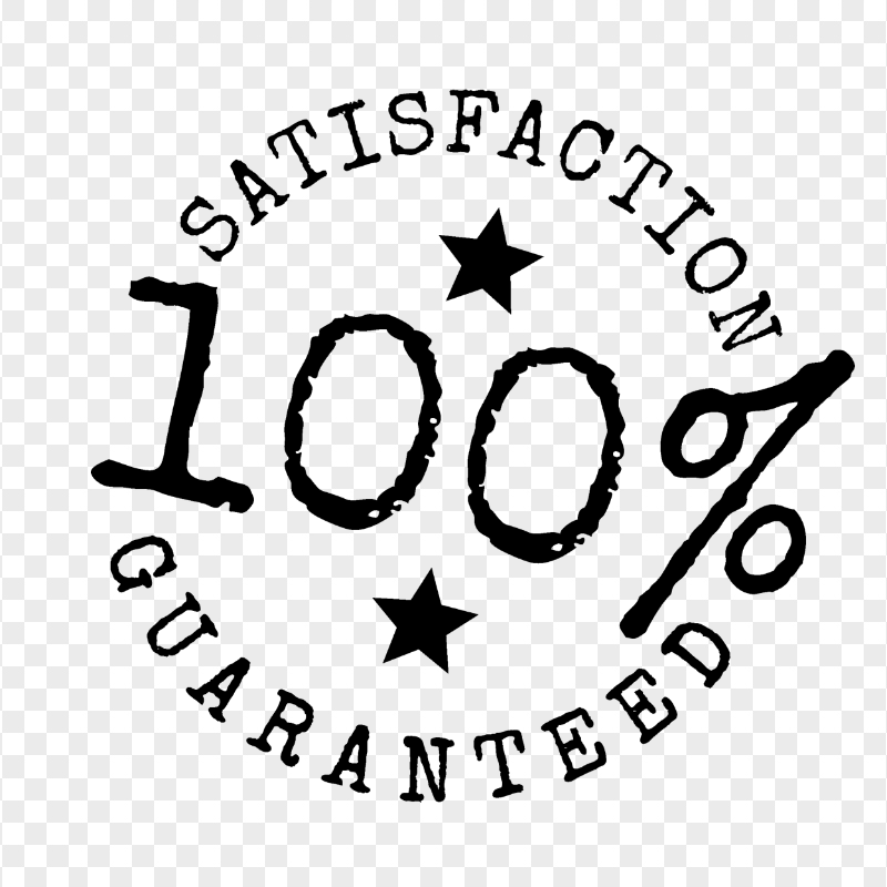 100% Satisfaction Guaranteed Black Stamp PNG