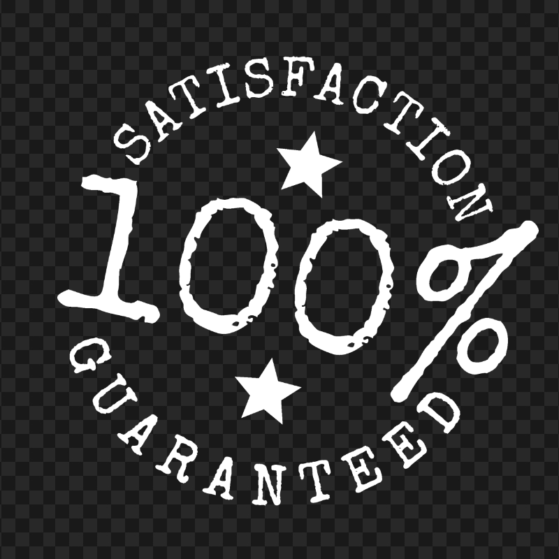 100% Satisfaction Guaranteed White Stamp Transparent PNG