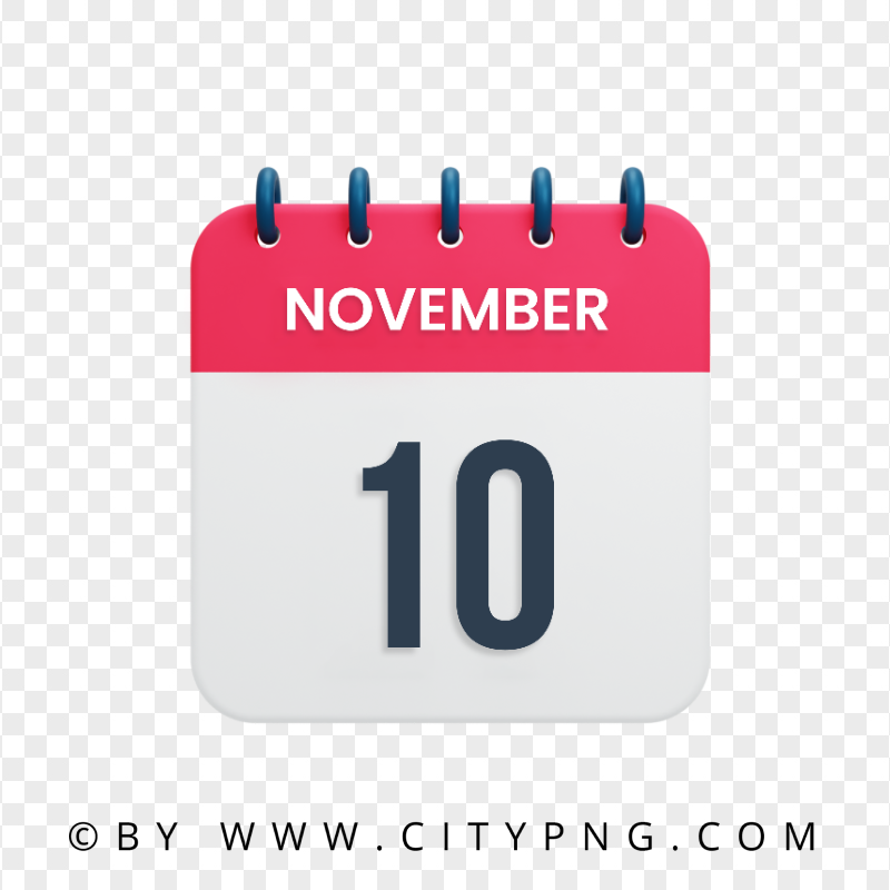 10th November Day Date Calendar Icon HD Transparent PNG