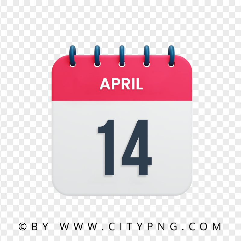 14 April Date Vector Calendar Icon HD Transparent PNG