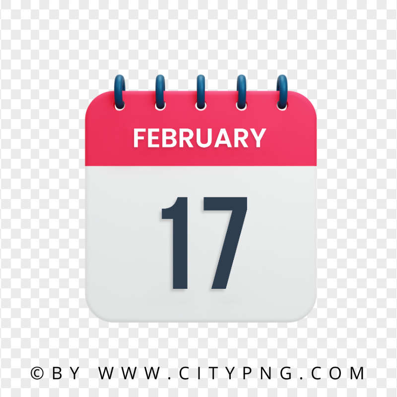 17th February Date Icon Calendar HD Transparent Background