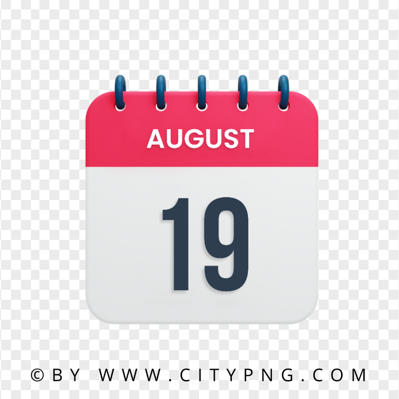 19th August Vector Calendar Date Icon HD Transparent PNG
