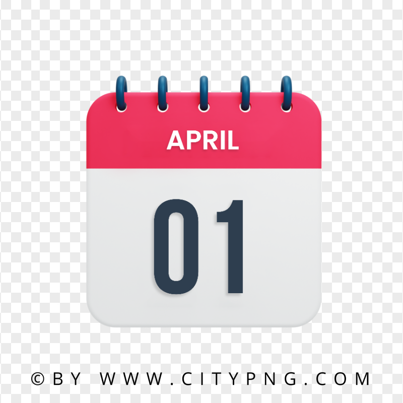 1st April Day Date Calendar Icon HD Transparent Background