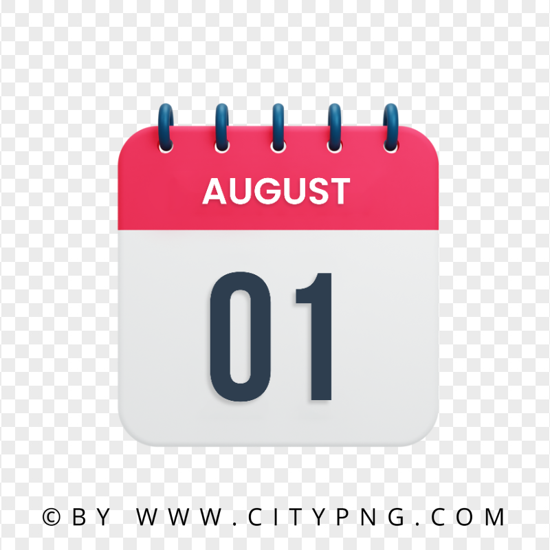 1st August Month Vector Calendar Icon HD Transparent PNG