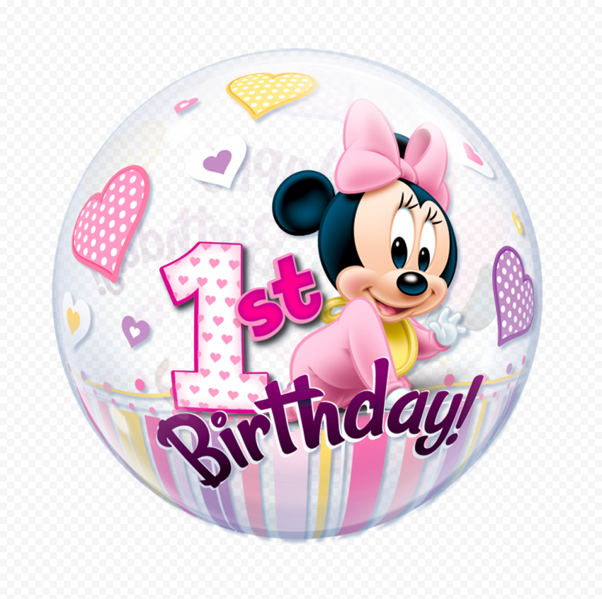 1st Birthday Minnie Mouse Balloon HD PNG Citypng