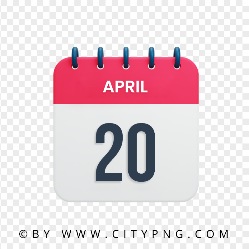 20 April Date Vector Calendar Icon HD Transparent PNG