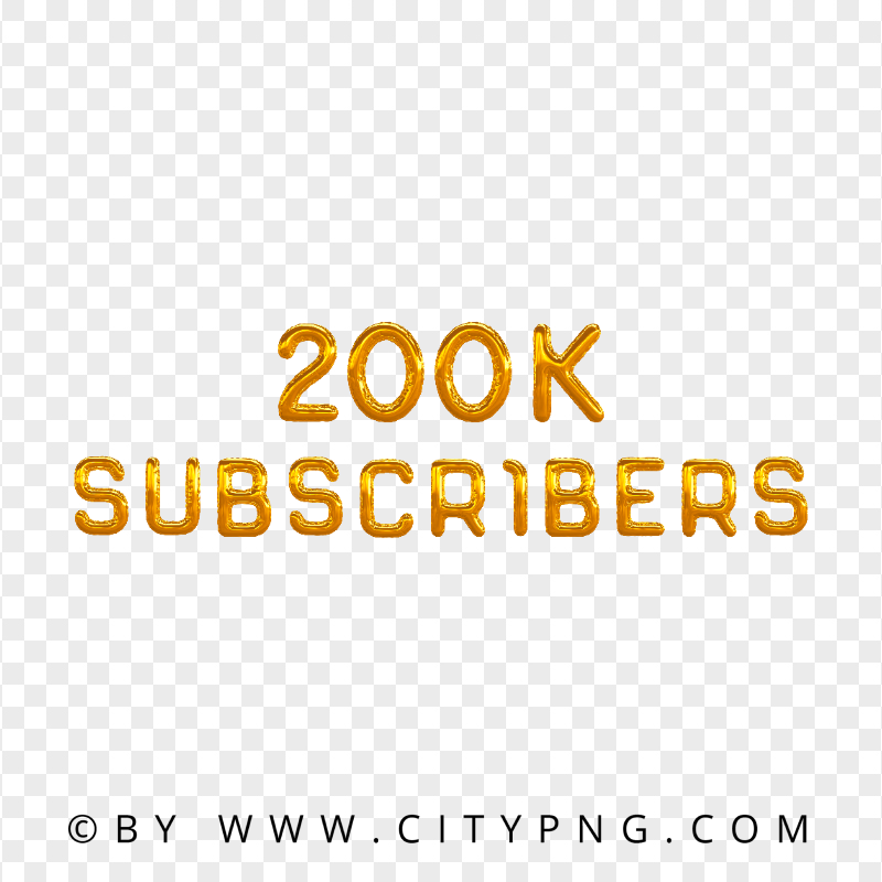 200K Golden Balloons Subscribers PNG Image