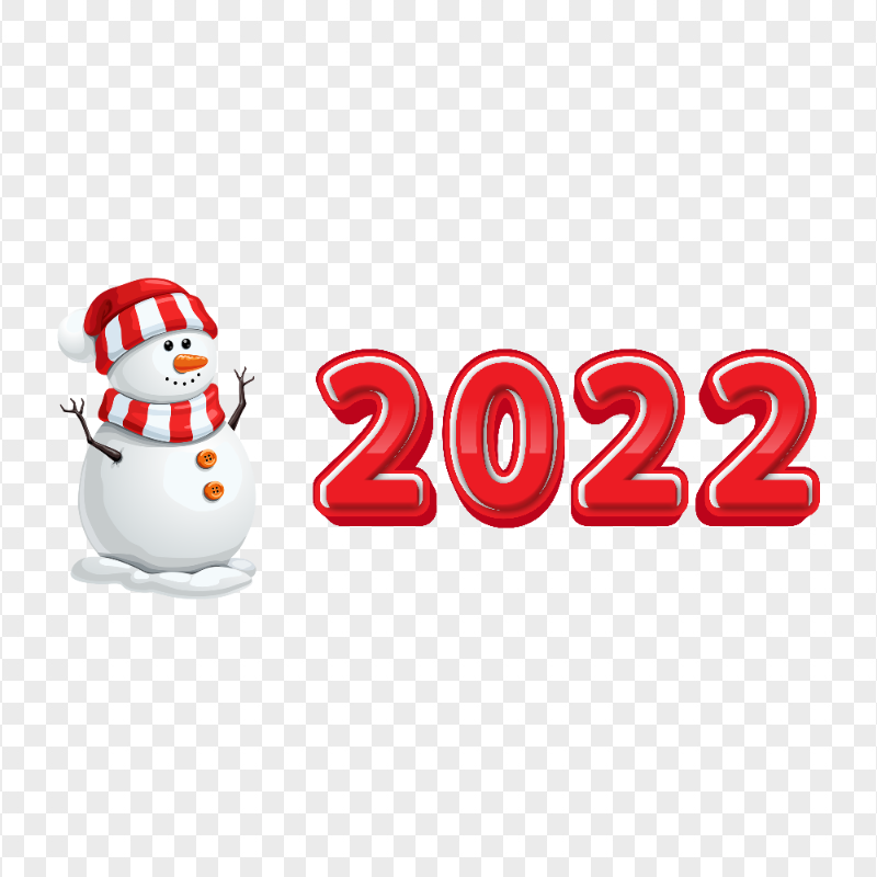 2022 Red Illustration & Cartoon Snowman PNG