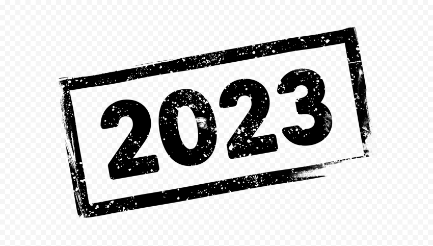 2023 Black Year Date Stamp Sign Logo HD PNG
