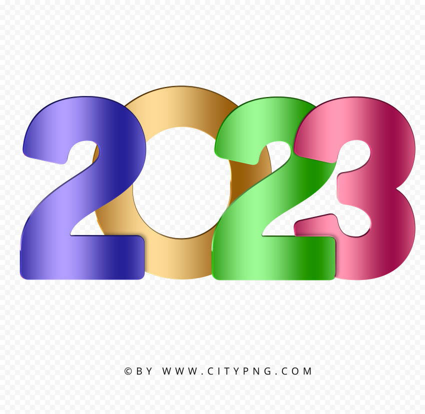 2023 Colorful Text Numbers Date HD PNG
