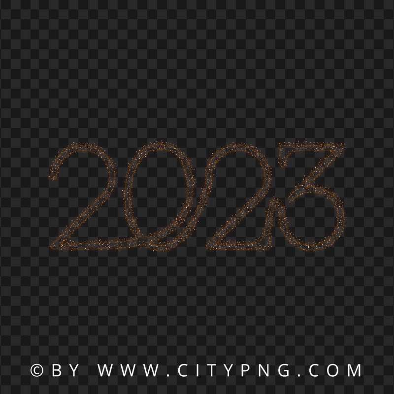 2023 Date Text Number Particles Sparks Effect PNG