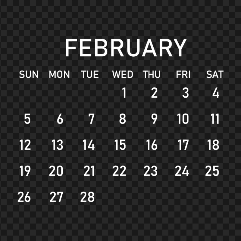 2023 February White Calendar PNG Image