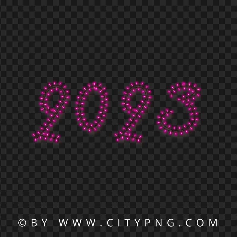 2023 Glowing Light Pink Text New Year HD PNG