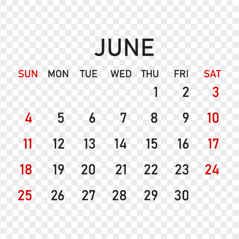 2023 June Calendar Image PNG