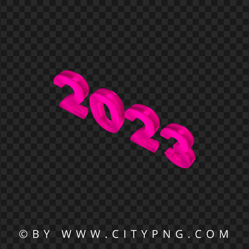 2023 Pink 3D Text Logo Numbers PNG Image