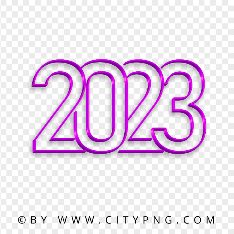 2023 Pink Art Line Text Logo Numbers PNG