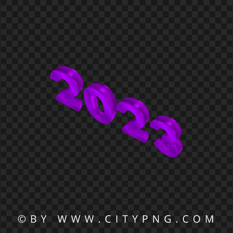 2023 Purple 3D Text Logo Numbers HD Transparent PNG