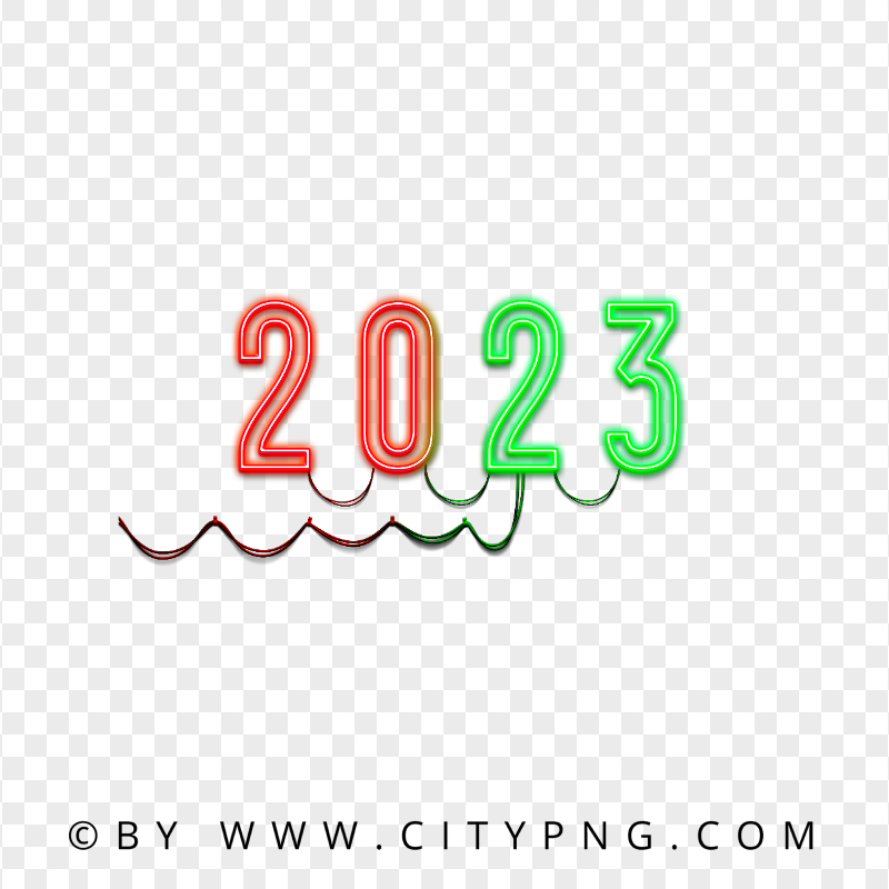 2023 Red And Green Neon Sign HD PNG