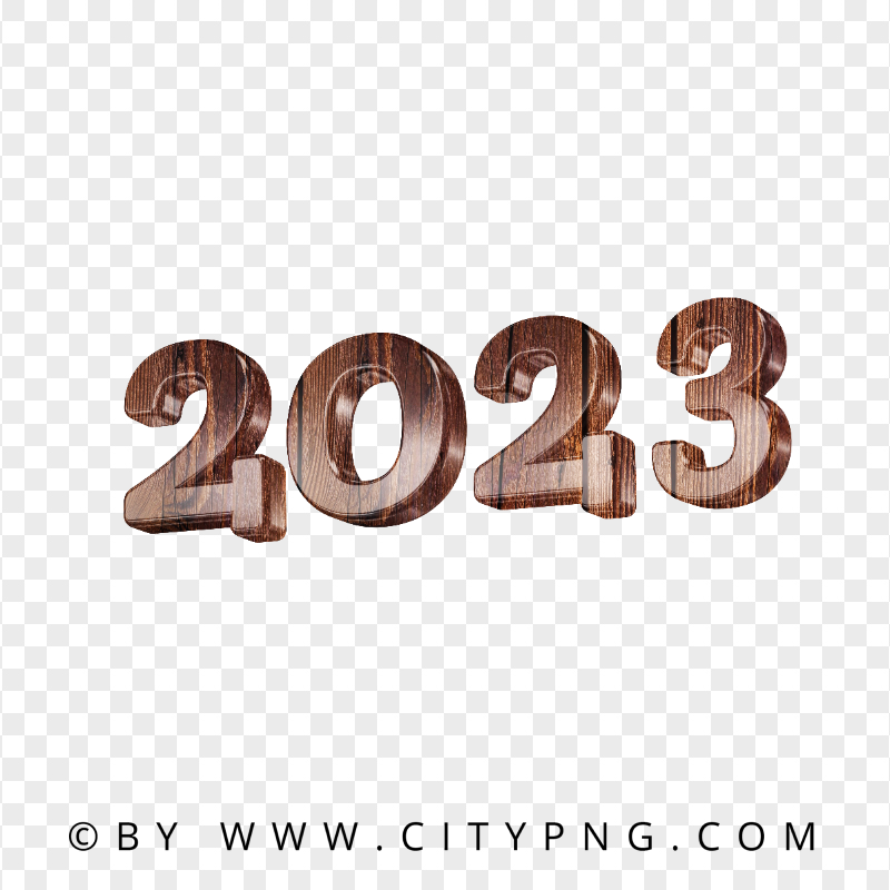 2023 Wooden Text Logo HD PNG