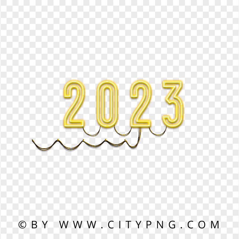 2023 Yellow Neon Glowing Sign Download PNG